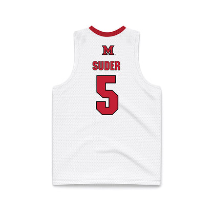 Miami of Ohio - NCAA Men's Basketball : Peter Suder - White Basketball Jersey-1