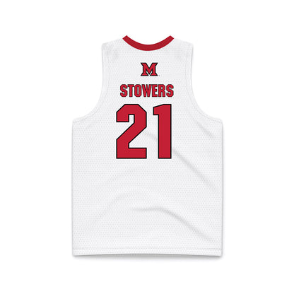 Miami of Ohio - NCAA Men's Basketball : Leshawn Stowers - White Basketball Jersey-1