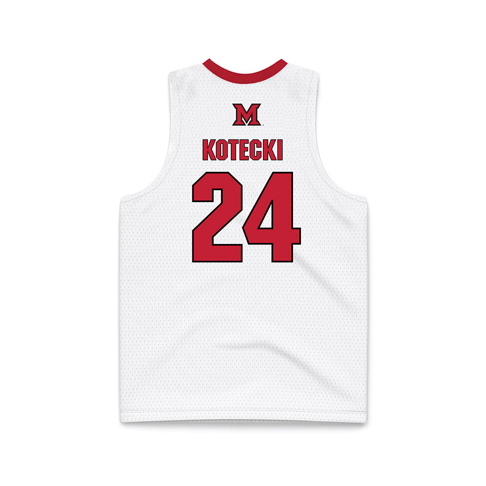 Miami of Ohio - NCAA Men's Basketball : Jackson Kotecki - White Basketball Jersey-1