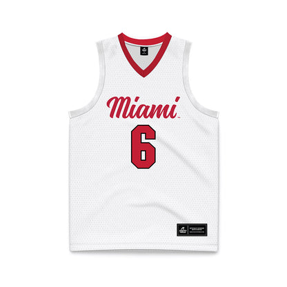 Miami of Ohio - NCAA Men's Basketball : Justin Kirby - White Basketball Jersey-0