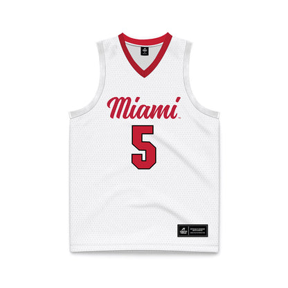 Miami of Ohio - NCAA Men's Basketball : Peter Suder - White Basketball Jersey-0