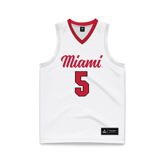 Miami of Ohio - NCAA Men's Basketball : Peter Suder - White Basketball Jersey-0