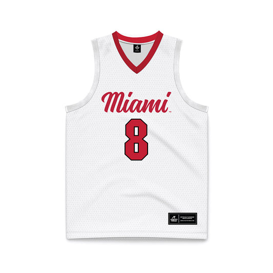 Miami of Ohio - NCAA Men's Basketball : Eli Yofan - White Basketball Jersey-0