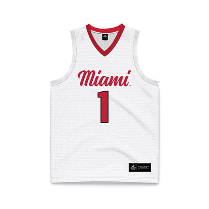 Miami of Ohio - NCAA Men's Basketball : Trey Perry - White Basketball Jersey-0