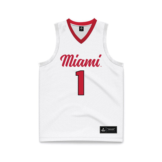 Miami of Ohio - NCAA Men's Basketball : Trey Perry - White Basketball Jersey-0