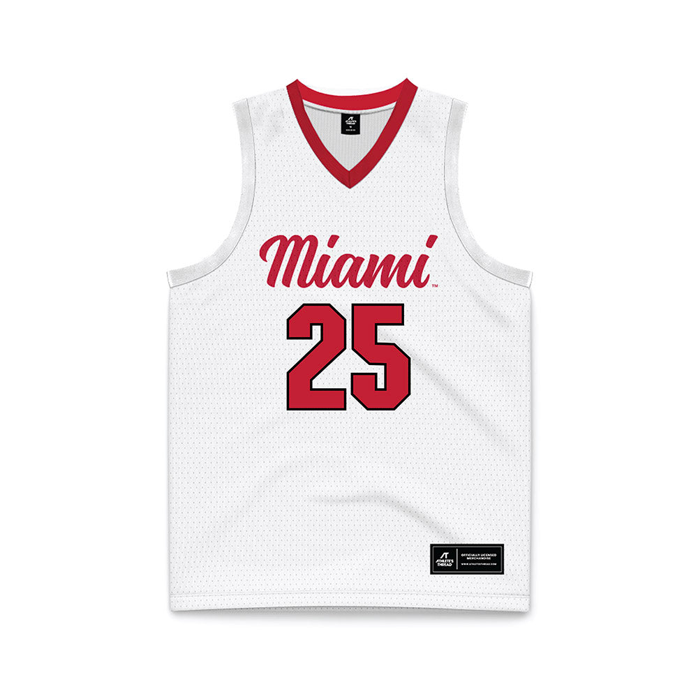 Miami of Ohio - NCAA Men's Basketball : Kyle Waltz - White Basketball Jersey-0