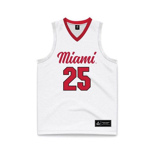 Miami of Ohio - NCAA Men's Basketball : Kyle Waltz - White Basketball Jersey-0