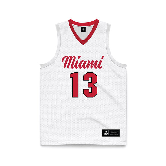 Miami of Ohio - NCAA Men's Basketball : Antwone Woolfolk - White Basketball Jersey-0