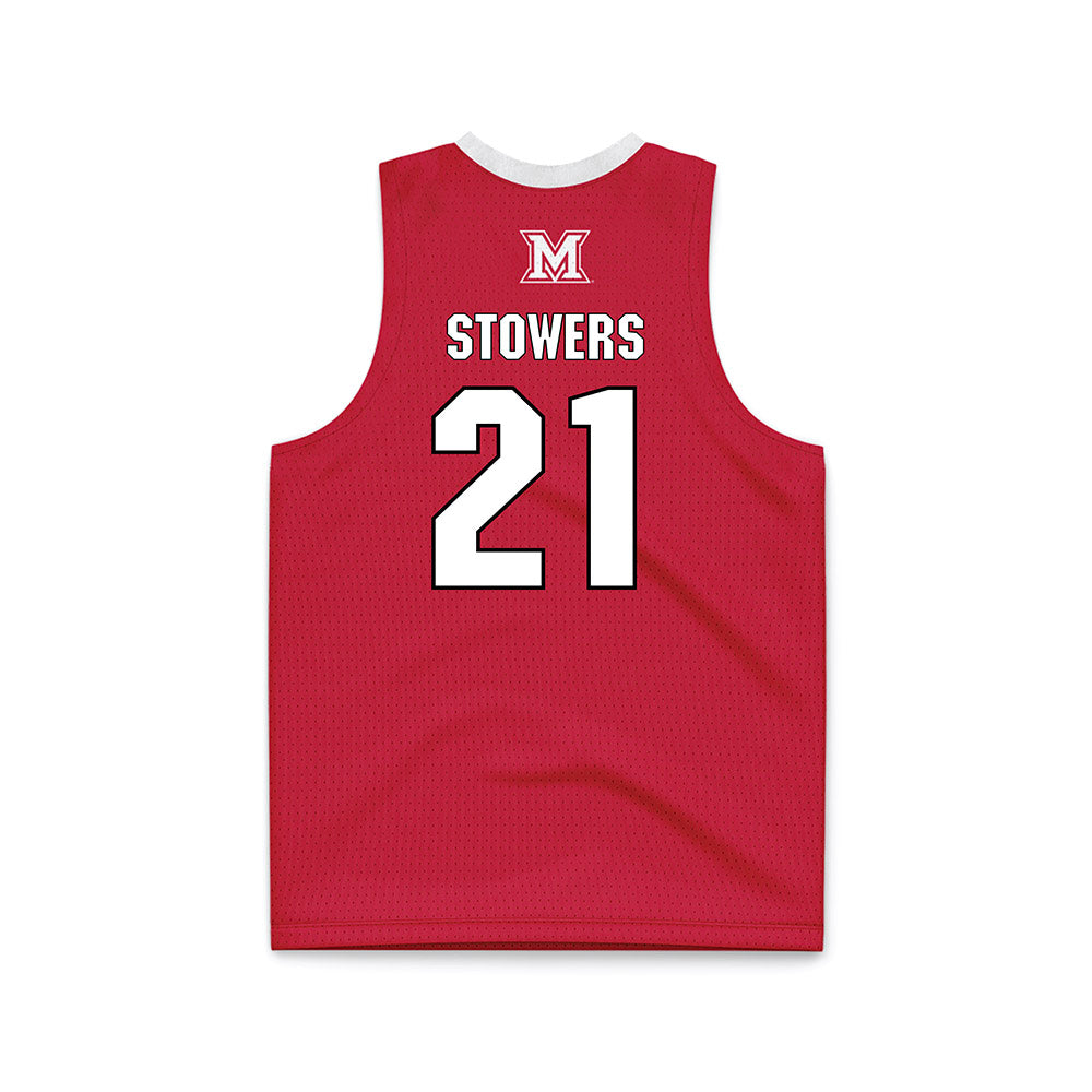 Miami of Ohio - NCAA Men's Basketball : Leshawn Stowers - Red Basketball Jersey-1