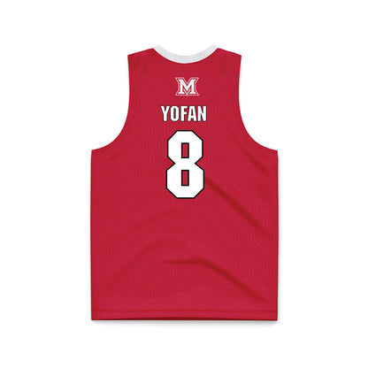Miami of Ohio - NCAA Men's Basketball : Eli Yofan - Red Basketball Jersey-1