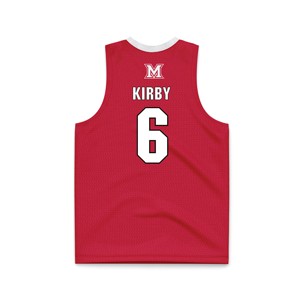 Miami of Ohio - NCAA Men's Basketball : Justin Kirby - Red Basketball Jersey-1