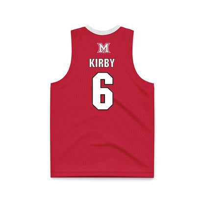 Miami of Ohio - NCAA Men's Basketball : Justin Kirby - Red Basketball Jersey-1