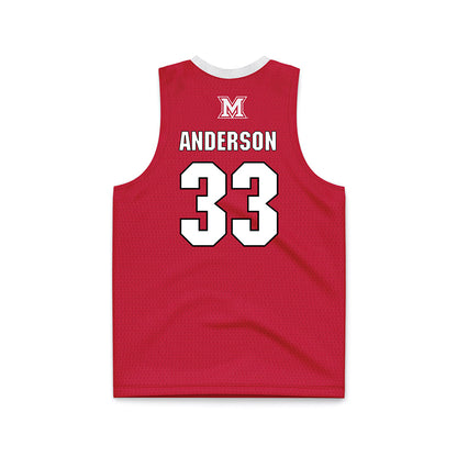 Miami of Ohio - NCAA Men's Basketball : Blake Anderson - Red Basketball Jersey-1