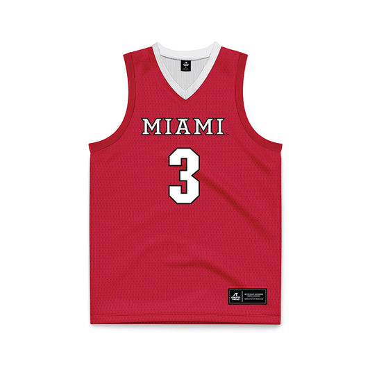 Miami of Ohio - NCAA Men's Basketball : Luke Skaljac - Red Basketball Jersey-0