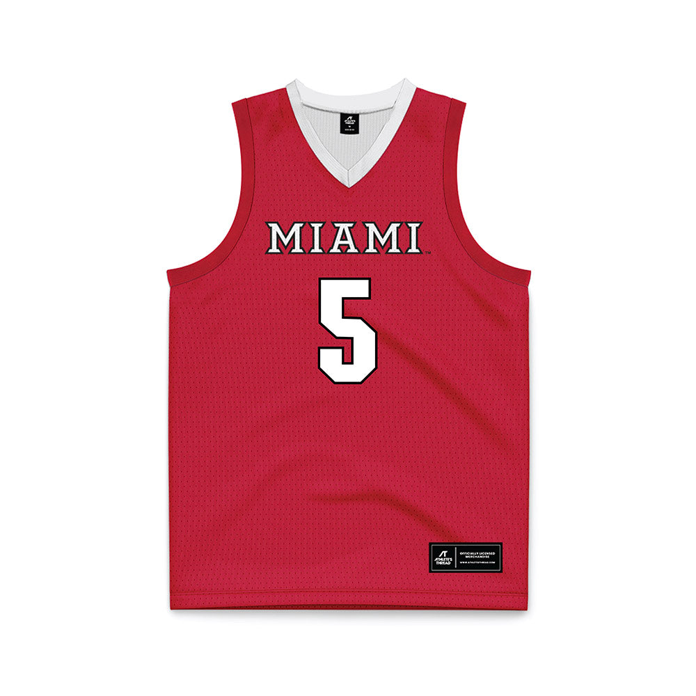 Miami of Ohio - NCAA Men's Basketball : Peter Suder - Red Basketball Jersey-0