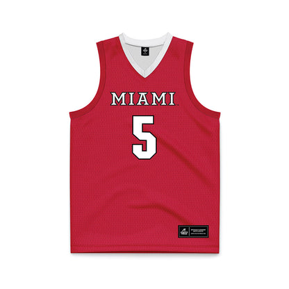 Miami of Ohio - NCAA Men's Basketball : Peter Suder - Red Basketball Jersey-0