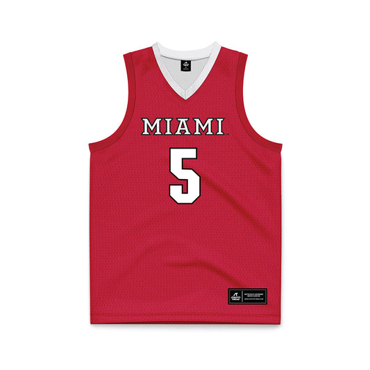 Miami of Ohio - NCAA Men's Basketball : Peter Suder - Red Basketball Jersey-0