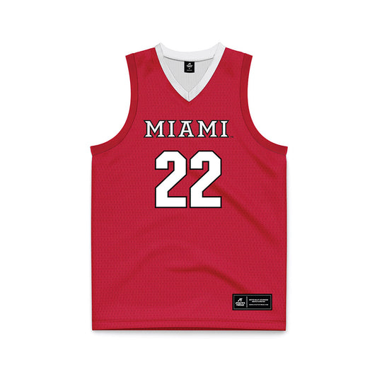 Miami of Ohio - NCAA Men's Basketball : Brant Byers - Red Basketball Jersey-0