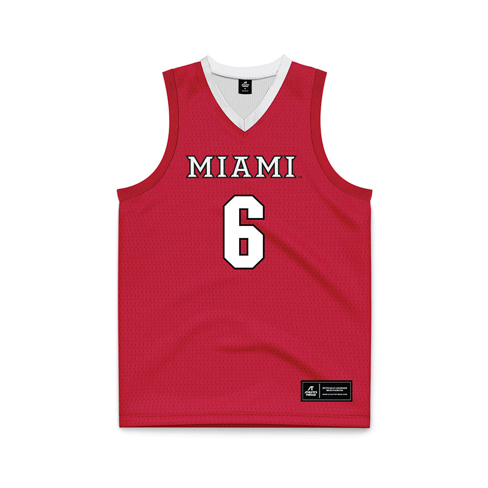 Miami of Ohio - NCAA Men's Basketball : Justin Kirby - Red Basketball Jersey-0