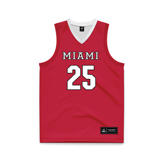 Miami of Ohio - NCAA Men's Basketball : Kyle Waltz - Red Basketball Jersey-0