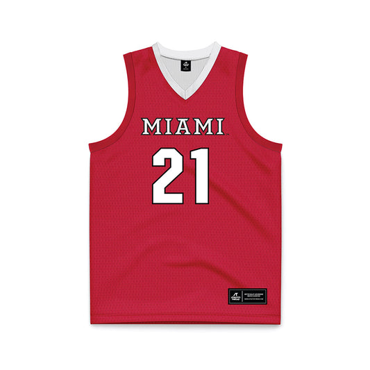 Miami of Ohio - NCAA Men's Basketball : Leshawn Stowers - Red Basketball Jersey-0