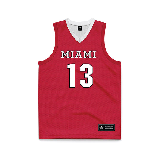 Miami of Ohio - NCAA Men's Basketball : Antwone Woolfolk - Red Basketball Jersey-0