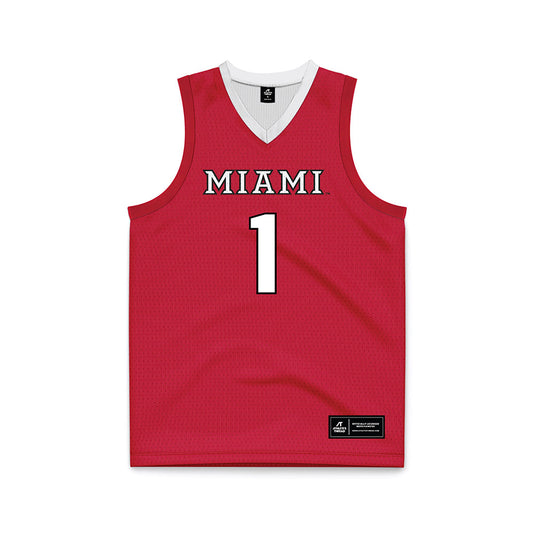 Miami of Ohio - NCAA Men's Basketball : Trey Perry - Red Basketball Jersey-0