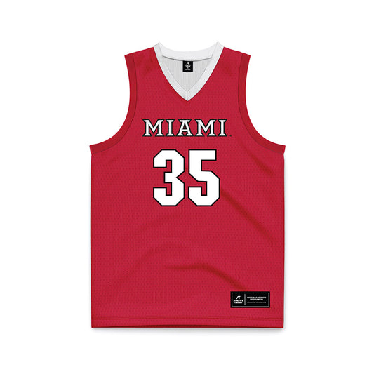 Miami of Ohio - NCAA Men's Basketball : Daniel Kelly - Red Basketball Jersey-0