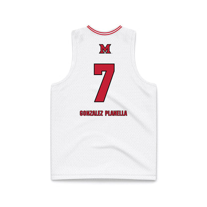 Miami of Ohio - Women's Basketball Alumni : Clara Gonzalez Planella - White Basketball Jersey-1