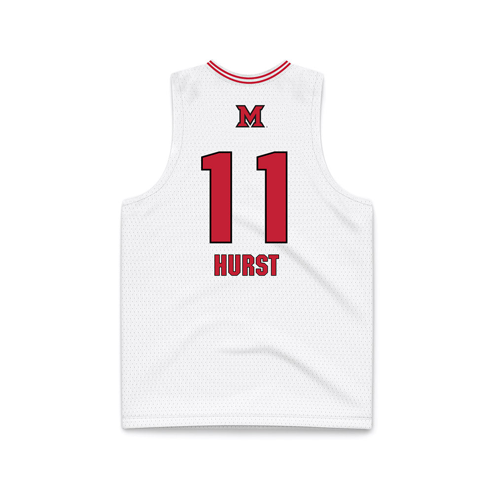 Miami of Ohio - NCAA Women's Basketball : Anna Hurst - White Basketball Jersey-1