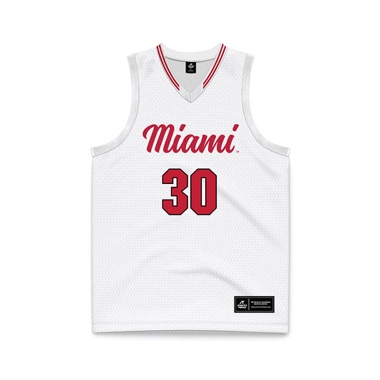 Miami of Ohio - NCAA Women's Basketball : Mio Sakano - White Basketball Jersey-0