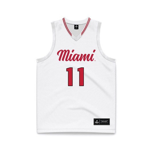 Miami of Ohio - NCAA Women's Basketball : Anna Hurst - White Basketball Jersey-0