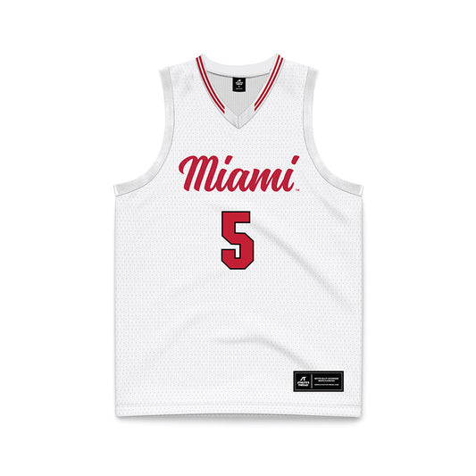 Miami of Ohio - NCAA Women's Basketball : Camille Jackson - White Basketball Jersey-0