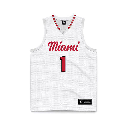 Miami of Ohio - NCAA Women's Basketball : Amber Scalia - White Basketball Jersey-0