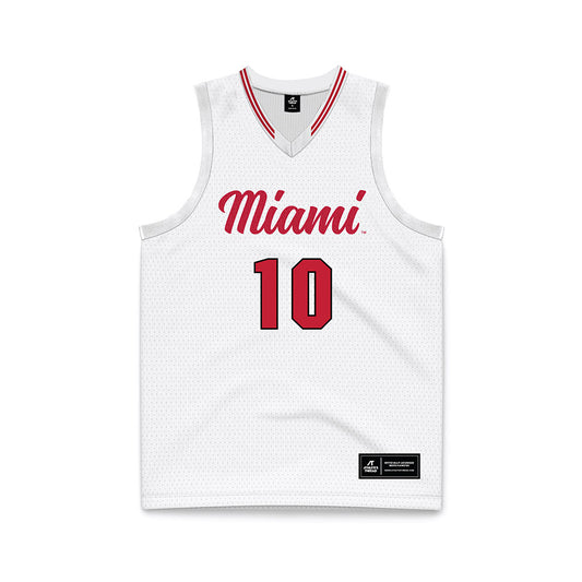 Miami of Ohio - NCAA Women's Basketball : Macie Taylor - White Basketball Jersey-0