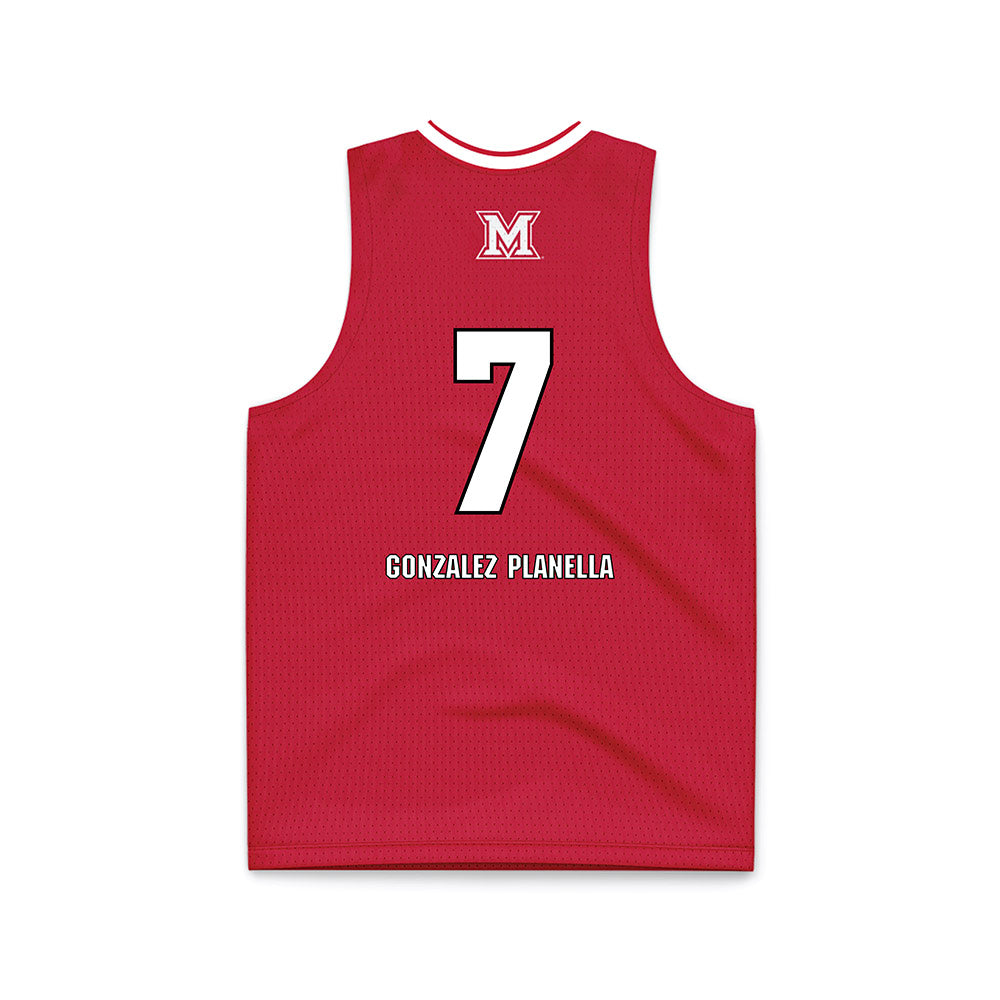 Miami of Ohio - NCAA Women's Basketball : Clara Gonzalez Planella - Red Basketball Jersey-1