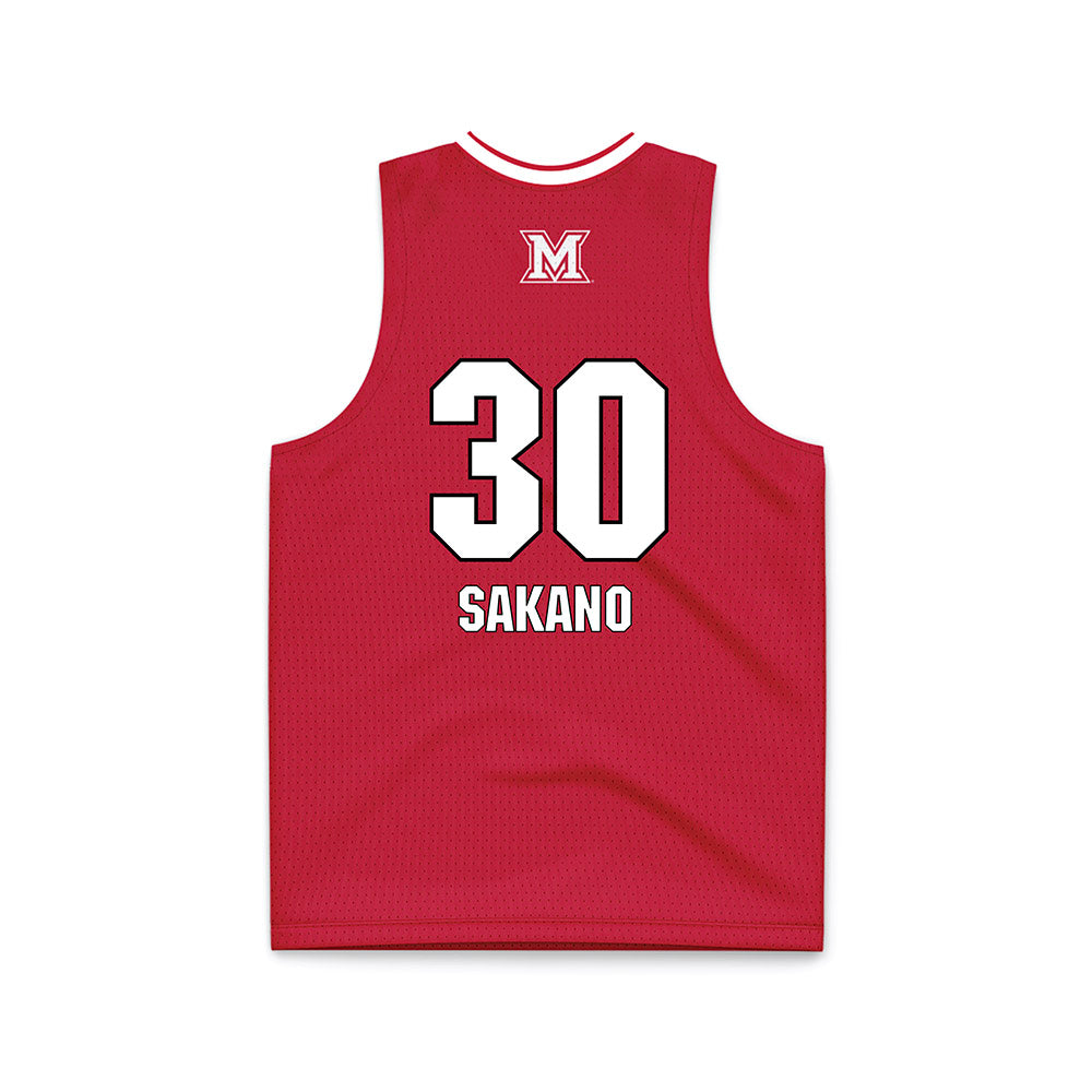 Miami of Ohio - NCAA Women's Basketball : Mio Sakano - Red Basketball Jersey-1