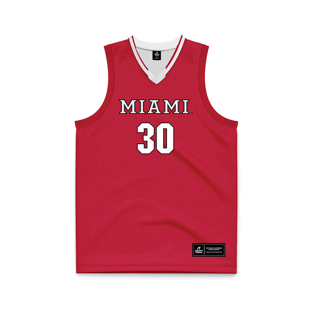 Miami of Ohio - NCAA Women's Basketball : Mio Sakano - Red Basketball Jersey-0