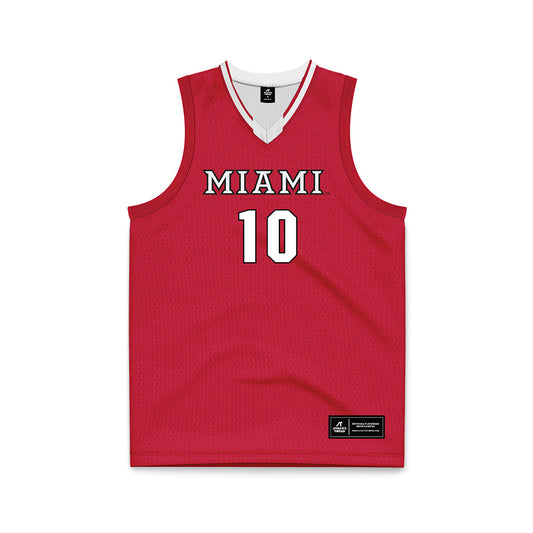Miami of Ohio - NCAA Women's Basketball : Macie Taylor - Red Basketball Jersey-0