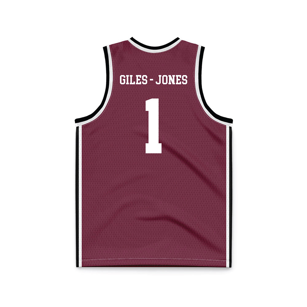 Fordham - NCAA Women's Basketball : Miya Giles - Jones - Maroon Basketball Jersey-1