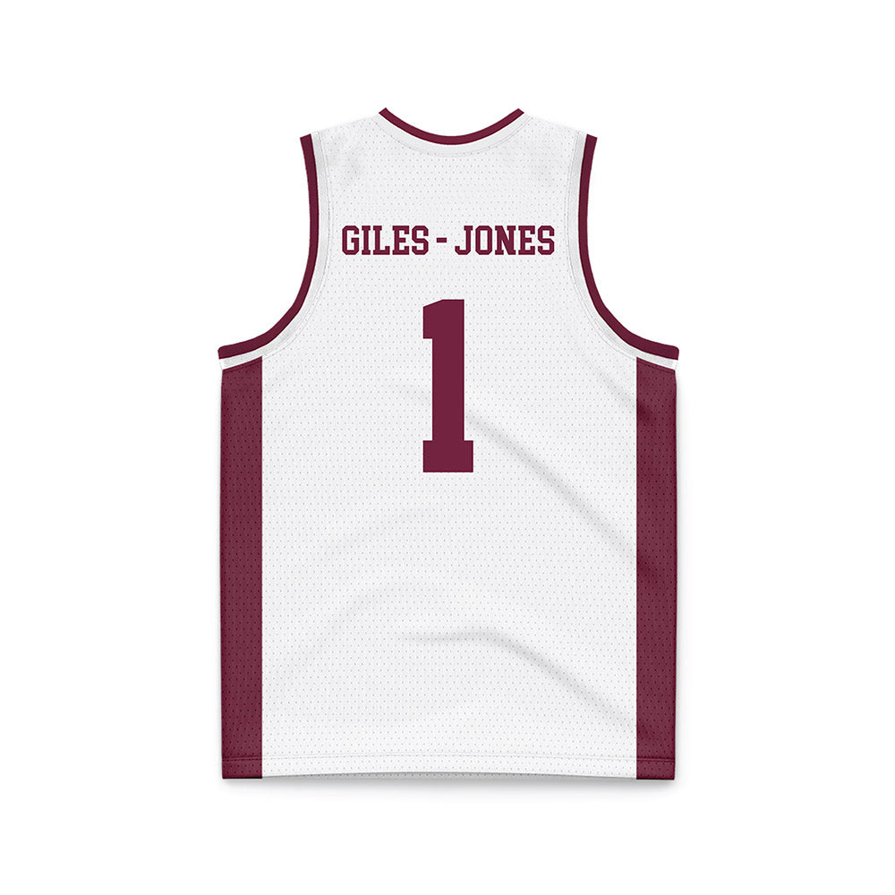Fordham - NCAA Women's Basketball : Miya Giles - Jones - White Basketball Jersey-1