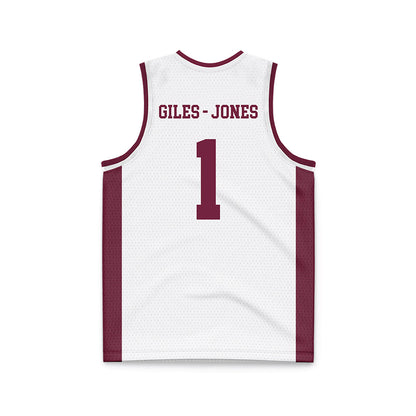Fordham - NCAA Women's Basketball : Miya Giles - Jones - White Basketball Jersey-1