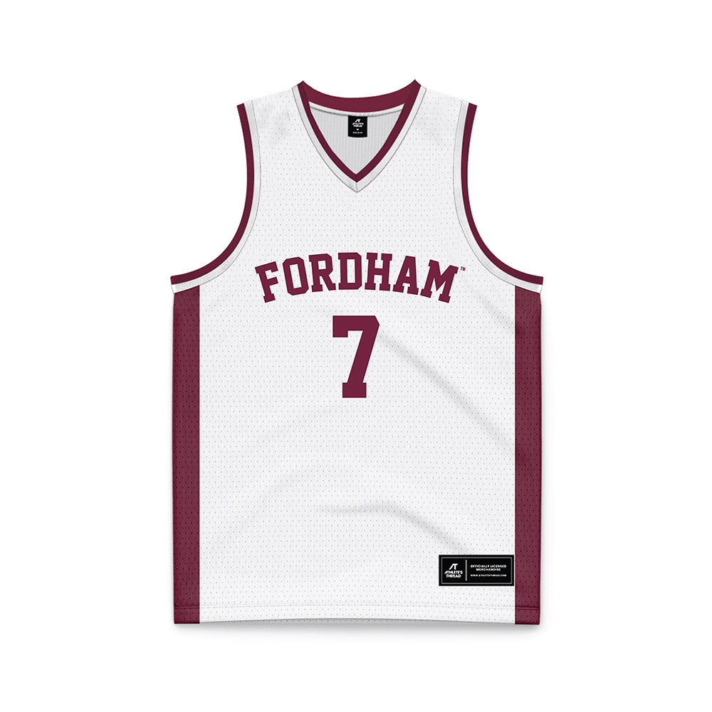 Fordham - NCAA Women's Basketball : Tia Morgan - White Basketball Jersey-0