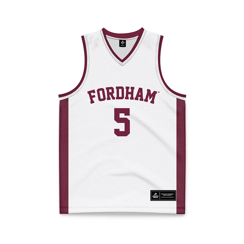 Fordham - NCAA Women's Basketball : Ornella Niankan - White Basketball Jersey-0