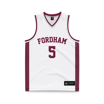 Fordham - NCAA Women's Basketball : Ornella Niankan - White Basketball Jersey-0