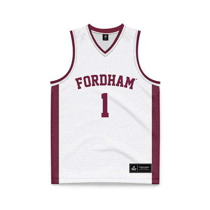 Fordham - NCAA Women's Basketball : Miya Giles - Jones - White Basketball Jersey-0