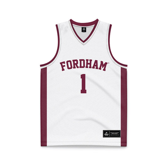 Fordham - NCAA Women's Basketball : Miya Giles - Jones - White Basketball Jersey-0