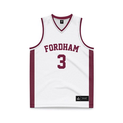 Fordham - NCAA Women's Basketball : Taylor Donaldson - White Basketball Jersey-0