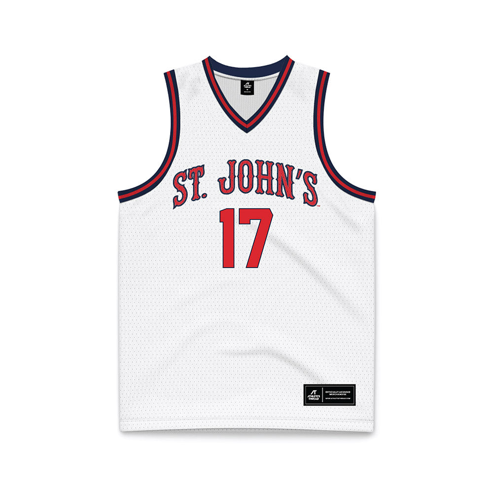 St. Johns - NCAA Men's Basketball : Ruben Prey - White Basketball Jersey-0