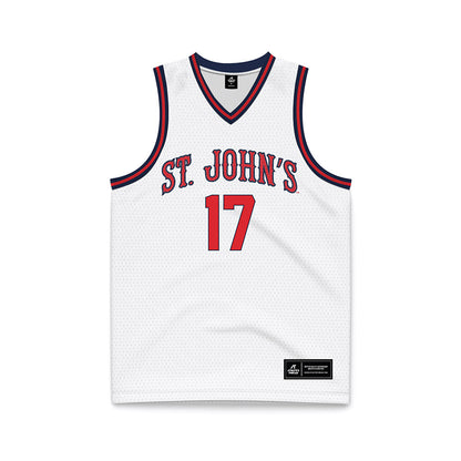 St. Johns - NCAA Men's Basketball : Ruben Prey - White Basketball Jersey-0